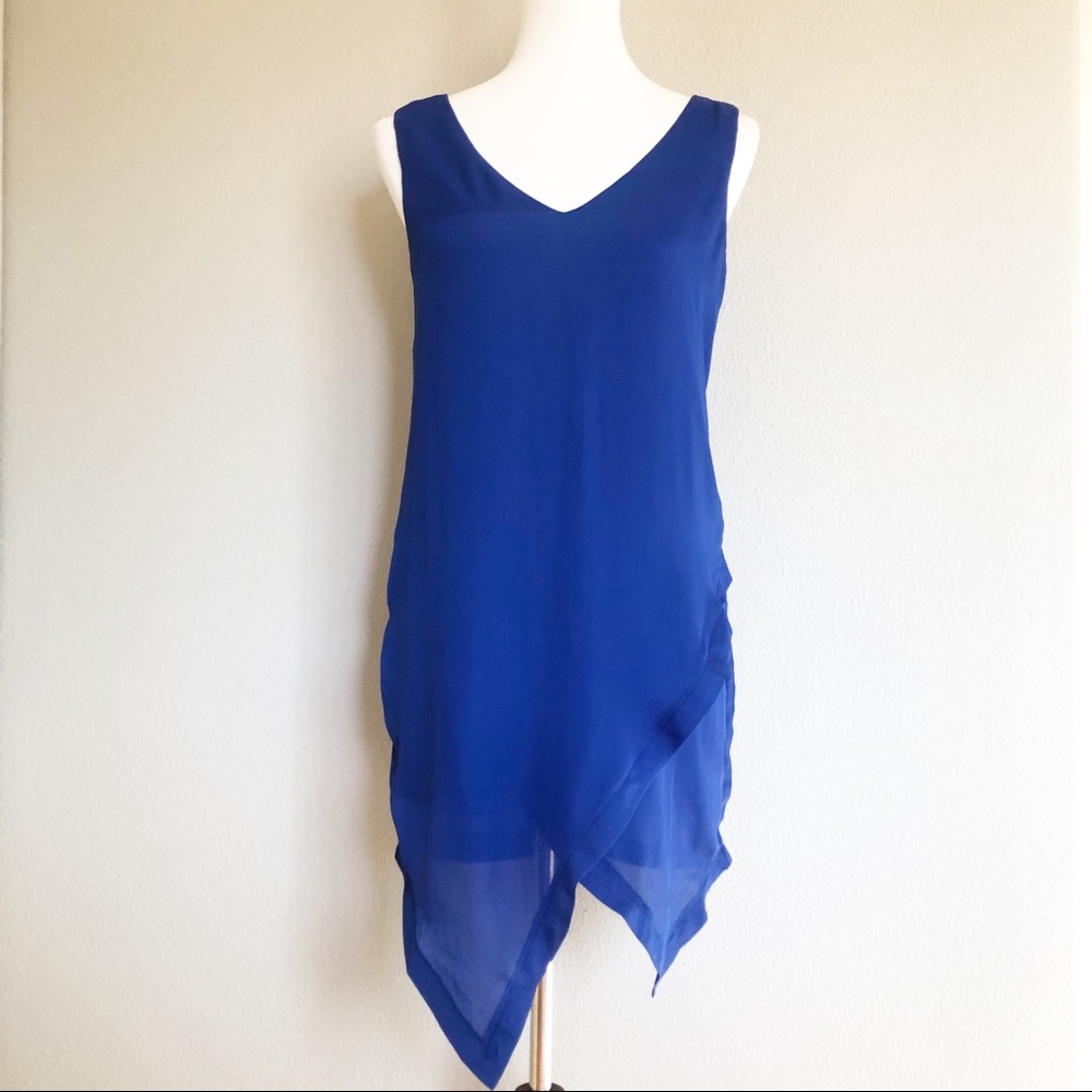 Royal Blue Petal Hem Shift Dress
